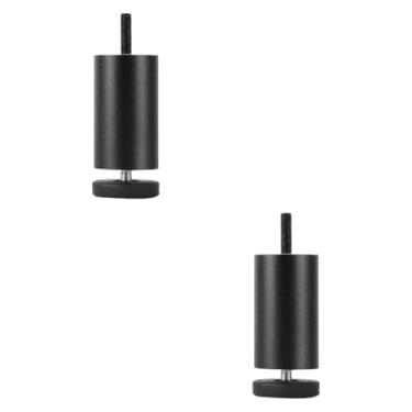 Imagem de IEUDNS 2pcs móveis ajustáveis ​​pernas sofá pés metal metal resistente redonda à prova de ferrugem Substituição das pernas para o armário da máquina de lavar, Preto, 18cm
