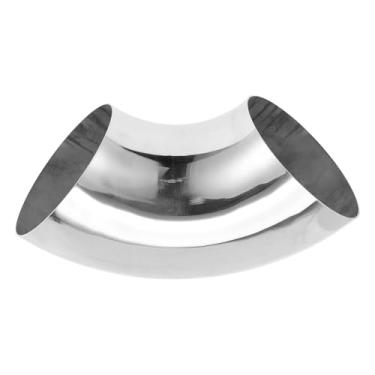 Imagem de Motoforti Tubulação de tubo de escape modificada para carro curva mandril 90 graus 13,3 cm espessura OD 1,5 mm/16GA 133x325x1,5 mm aço inoxidável 304 tom prata