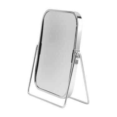 Imagem de harayaa Maquiagem espelho de mesa espelho de vaidade 2x Menificação de maquiagem dupla face espelho espelho de mesa de mesa para dormitório de dormitório em, Prata