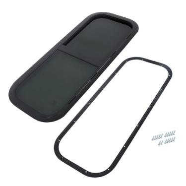 Imagem de WFLNHB Janela deslizante horizontal RV 91 cm (L) x 38 cm (A) liga de alumínio temperado vidro matizado substituição para Camper DOT Aprovado