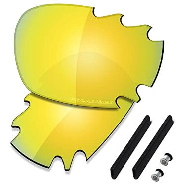 Imagem de SAUCER Lentes de reposição premium e kits de borracha para jaqueta de corrida Oakley Jawbone ventilada | Jaqueta de corrida ventilada Jawbone Óculos de sol com ajuste de ponte baixa alta defesa - ouro