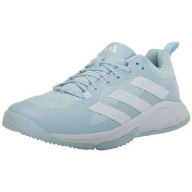 Imagem de adidas Tênis feminino Court Team Bounce 2.0, Azul gelo/branco/branco, 11.5