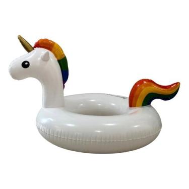 Imagem de Boia Branca Unicórnio Grande Inflável Para Piscina - Importway