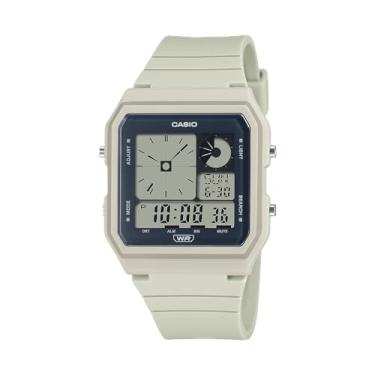 Imagem de Casio Relógio digital POP com alarme diário com retroiluminação de LED renovável de base biológica, Branco, LF-20W-8ACF