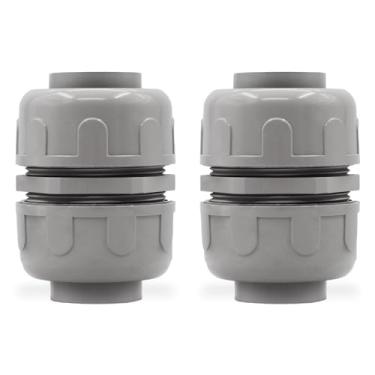 Imagem de Wocloer Conector de fixação líquida de 3,5 cm, conector de extremidade dupla de conduíte flexível de PVC, reto de 180 graus, conector de conduíte bidirecional, conexões de conduíte elétrico (2 peças)