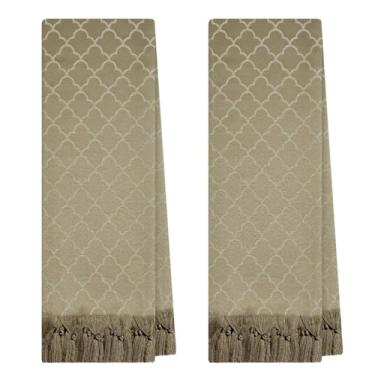 Imagem de 2 Mantas Xale Para Poltrona Pequena Peseira 0,70 X 1,80 (TEAR 72 CINZA FENDI E OFF WHITE)