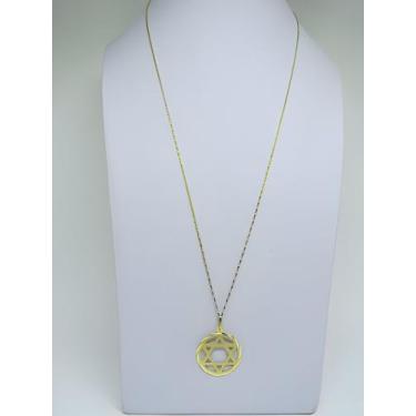Imagem de Corrente De Ouro 18k Masculina Pingente Estrela De Davi 2.6cm - DR Joi