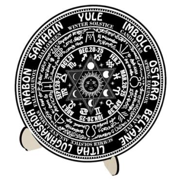 Imagem de Fenteer Placa de radiestesia de madeira calendário ferramentas de placa de gravura em madeira, estilo a