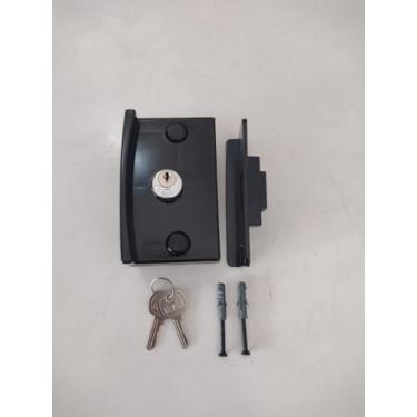 Imagem de Kit 10 fechadura porta de correr vidro alvenaria em vidro temperado (Preto)