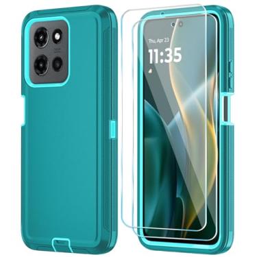 Imagem de Qinmay Capa de celular para Motorola Moto G 5G 2025/Moto G Play 5G 2025 com protetor de tela HD, capa de telefone resistente, à prova de choque e à prova de quedas, capa de telefone com 3 camadas