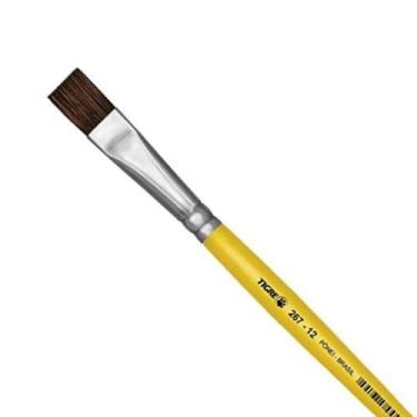 Imagem de Pincel Escolar Chato Amarelo 267 Nº 12 - Tigre