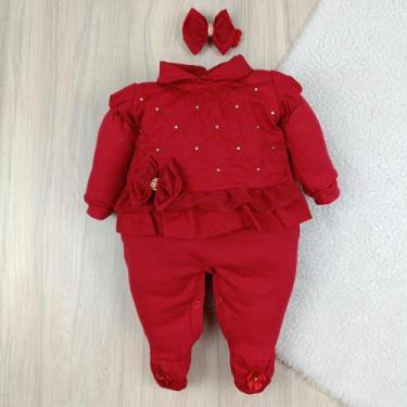 Imagem de Macacão de bebê menina Eduarda - com laço de cabelo - Antônio baby, Ve