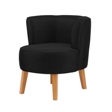 Imagem de Poltrona Cadeira Decorativa para Sala de Estar Tecido Veludo MOBLAN decor (Preto)