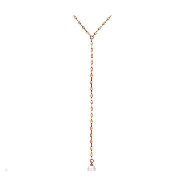 Imagem de EBLIN Colar personalizado elegante de renda longa Q85#, Metal, imitação de pérola