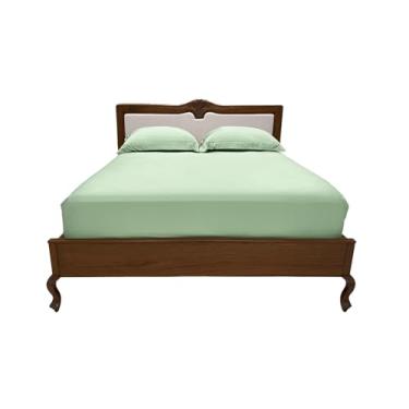 Imagem de Jogo de Cama Casal Padrão Percal 400 Fios 100% Algodão Egípcios 03 Peças Ruth Sanches Toque Premium Extra Macio – Verde Claro