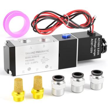 Imagem de Válvula solenóide TAILONZ PNEUMATIC 4V410-15 12V/24V/110V/220V