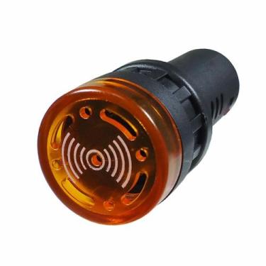 Imagem de Alarme Sonoro Buzzer LED Amarelo Âmbar 22mm - 220Vac DNI0550 - DNI Aut