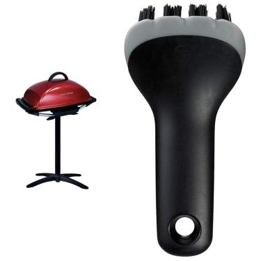 Imagem de Churrasqueira Elétrica Retangular George Foreman para Ambientes Internos e Externos, Vermelha + Escova Elétrica OXO Good Grips para Grill e