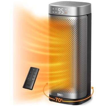 Imagem de Aquecedor Doméstico Dreo 1500W: Controle Remoto, Cerâmica PTC, Timer 12h, Oscilação 70° - Ideal para Quartos e Ambientes Internos