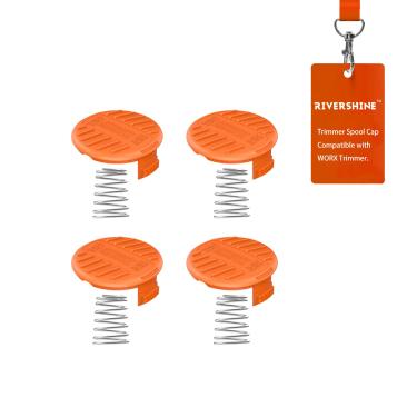 Imagem de Rivershine RC-100-P Tampa de carretel de substituição e mola compatível com corda Black and Decker Weed Eater, peças de aparador de grama para aparador AFS (4 tampas + 4 molas)