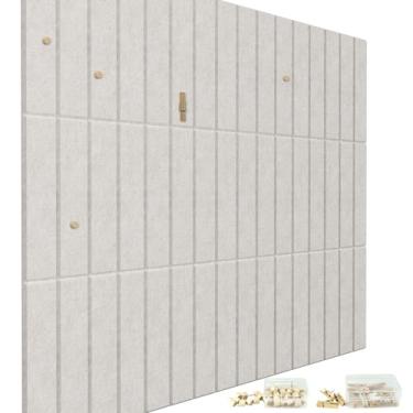 Imagem de Quadro alternativo de cortiça grande, pacote com 24 quadros de avisos de feltro com seguro removível (bege)