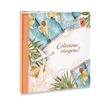 Imagem de Álbum de fotos Ical, encadernação tradicional, para 200 fotos 10x15cm - envelope plástico transparente - linha Viagem - modelo colecione viagens - 715