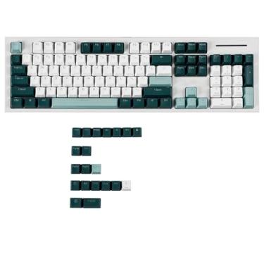 Imagem de YMDK Double Shot 124 Tingido PBT Shine Through OEM Profile Keycap Rainbow Carbon Sunset Backlit Teclas para MX Switches Teclado Mecânico (apenas tecla) (botânico 124 teclas)