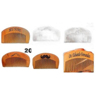 Imagem de Pente De Madeira Barba Cabelo Bigode Personalizado Sua Logo - Importad