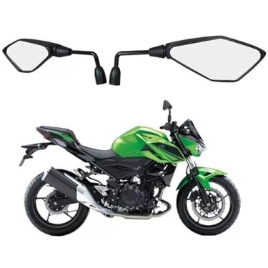 Imagem de Espelho Retrovisor Moto, Lente Convexa, Compatível com Kawasaki Z400, Preto