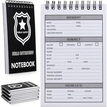 Imagem de Teling Pacote com 8 blocos de notas de entrevista de campo de segurança pública para policiais, presentes para policiais, cadernos de bilhetes, acessórios de equipamento de entrevista policial, 70