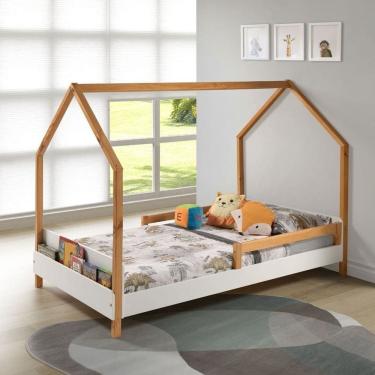 Imagem de Cama Montessori Moana 140x95x205 Cm Branco/Amêndoa