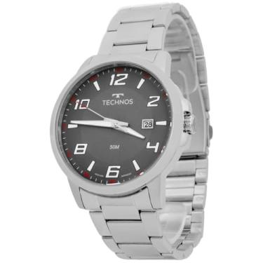 Imagem de Relógio Masculino Technos Aço Inoxidável Prata Analógico Resistente a Água Original 2315LAT1C