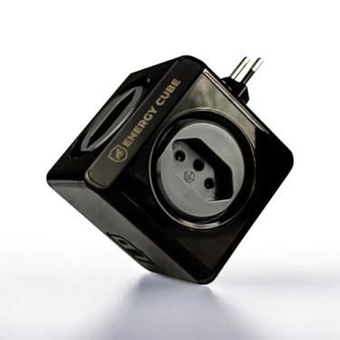 Imagem de Gshield Adaptador Energy Cube Bivolt Filtro de Linha Multiplicador de Tomadas 10A com Proteção de Sobretensão, Certificado INMETRO "2 Anos de Garantia", Preto (4 Tomadas + USB A + Tipo C/sem cabo)