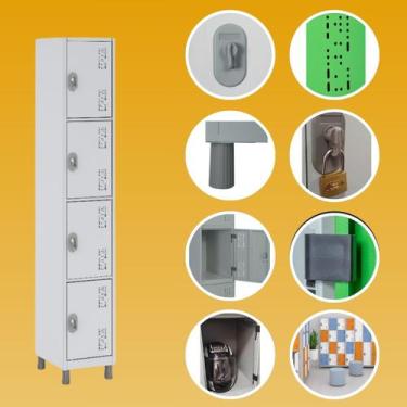 Imagem de Roupeiro de Aço 4 Portas Pequenas CH 26 Modular Reforçado - W3