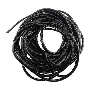 Imagem de Envoltório de cabo espiral de 6 mm - tubo organizador de fios PE de 5 m/10 m/15 m para gerenciamento de cabos de mesa de PC TV (10 m)