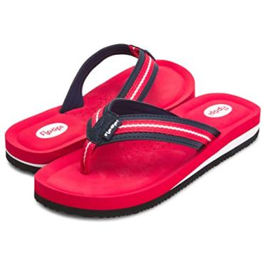 Imagem de Sandália de verão com chinelo de dedo Floopi para mulheres, acolchoamento de calcanhar confortável, palmilha de EVA moldado para forro de jérsei macio, solas antiderrapantes, tira de poliuretano com acabamento em lona, 520-red, 9
