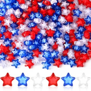 Imagem de UPINS 300 peças 4 de julho vermelho branco azul estrela pônei contas para fazer joias, artesanato patriótico, enchimento de vasos de dia independente, colar faça você mesmo, pulseiras, contas de