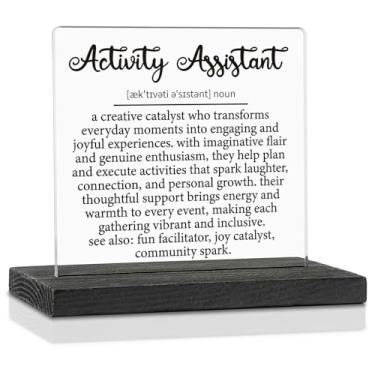 Imagem de Presentes de assistente de atividades para profissionais de recreação, decoração de mesa de aposentadoria ou apreciação, obrigado por fazer a diferença em comunidades idosas, placa decorativa VA65