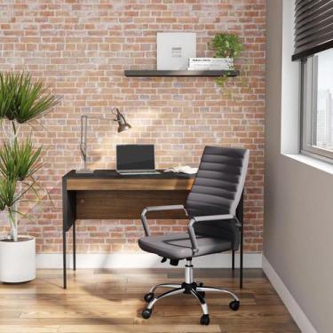 Imagem de Cadeira de Escritório Diretor Giratória Tacna Cinza - Mobly