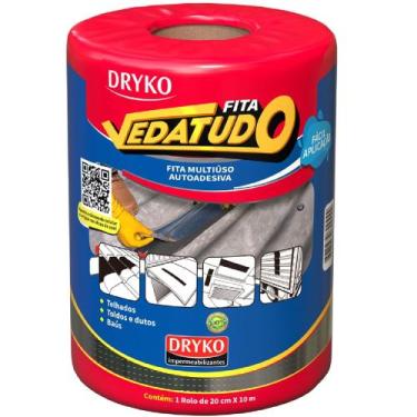 Imagem de Fita de Manta Asfáltica AutoAdesiva Aluminizada 20cm x 10 Metros Dryko
