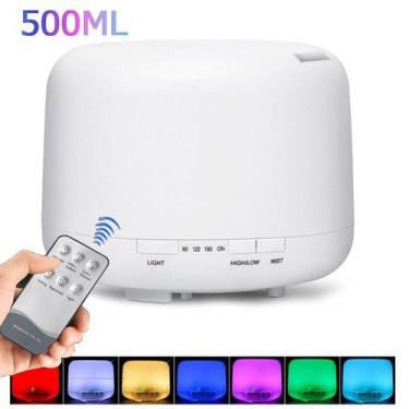Imagem de Umidificador Portátil 500ML Aromatizador Luz LED De 7 Cores Com Contro