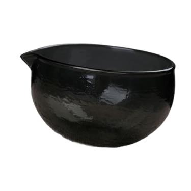 Imagem de Bothyi Tigela de Matcha de vidro texturizado para cerimônia do chá verde Chawan para mistura cerimonial, Preto