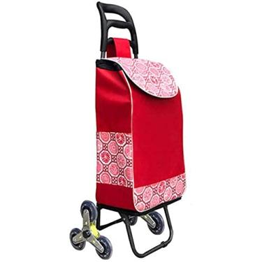 Imagem de Carrinhos de compras multifuncionais, carrinhos utilitários de armazenamento de cozinha, carrinho de compras de supermercado, tubo de ferro dobrável, tecido Oxford grosso à prova d'água, gancho Crysta