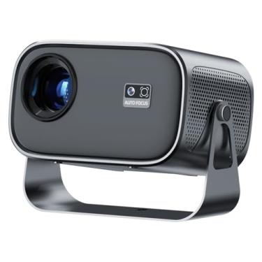 Imagem de Mini Projetor Portátil 4K/1080P Full HD, 12000 Lumens, Wi-Fi 5G+2.4G, Bluetooth 5.2, Android 13, Auto Foco & Keystone, Rotação 360°, Alto-falante 5W – Compatível Smartphone/Notebook/PS5/TV Stick