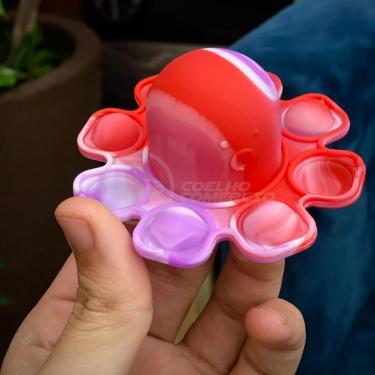 Imagem de Chaveiro Polvo Reversível Pop It Anti Stress Silicone