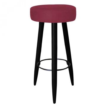 Imagem de Banqueta Alta Lia Para Cozinha Bar Balcão Bistrô Pé Palito Preto Suede Bordô