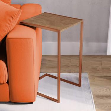 Imagem de Mesa Lateral Industrial Steel Cobre E Imbuia - Marrom