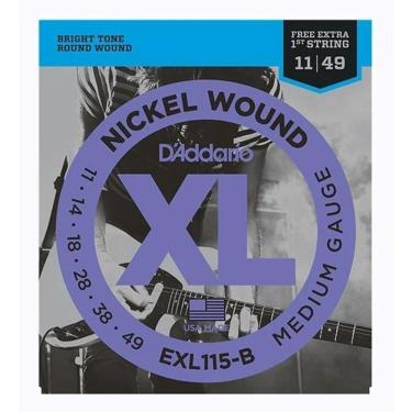 Imagem de Cordas Para Guitarra D Addario Xl Nickel Wound Exl115-b .011-.049 Com Corda Extra Pl011