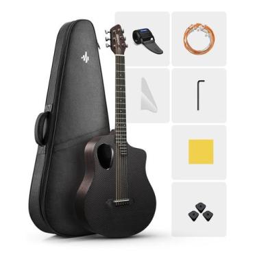 Imagem de Guitarra acústica Donner 38 Carbon X Wood com estojo e acessórios