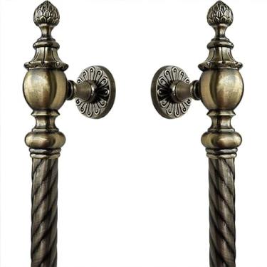 Imagem de Puxador Duplo Veneza Bronze Antigo 1000mm Porta Pivotante Correr Passagem Madeira Vidro Colonial Clássico Rústico Maxima Metais